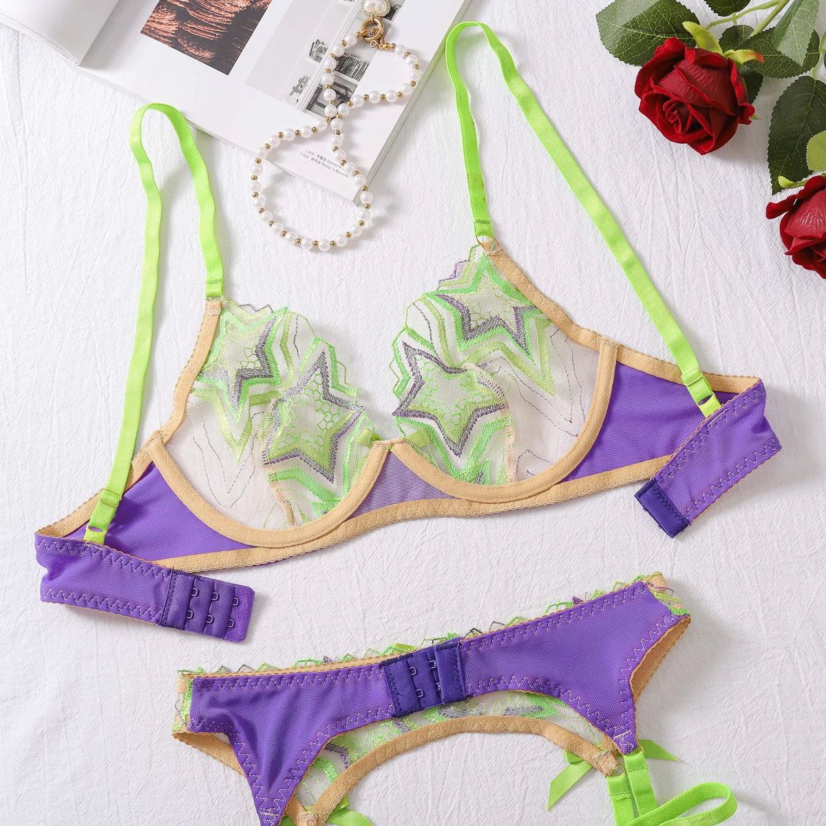 Ellolace Neon Fantasy-lingerieset 