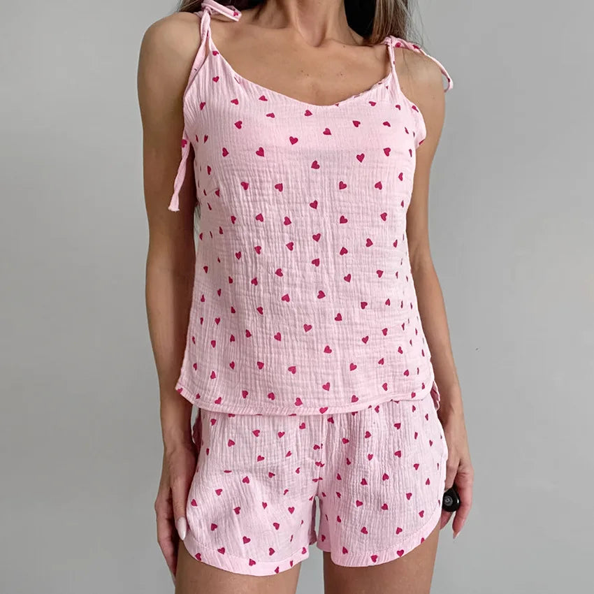 Pyjama set with hearts 100% cotton 